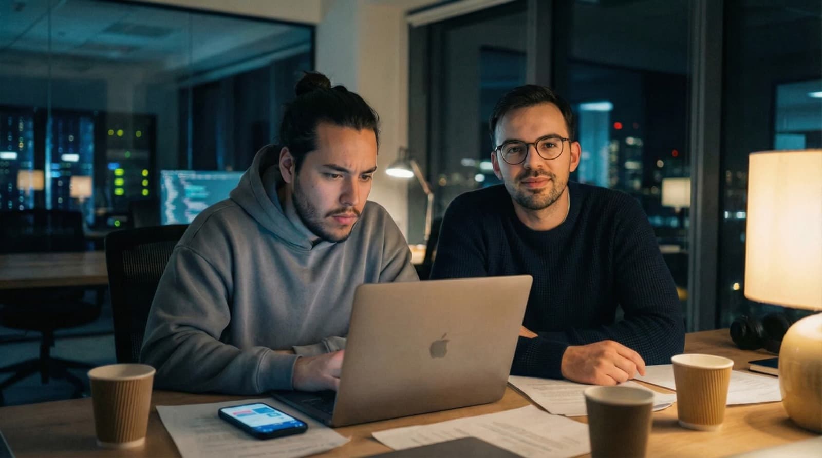 Deyar and Manuel — building